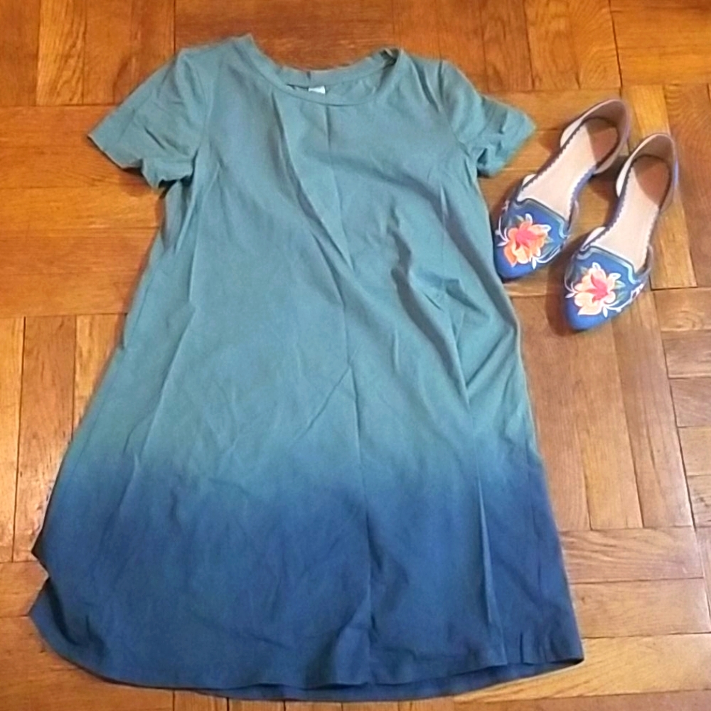 Ombre Sheath Dress Cotton Small